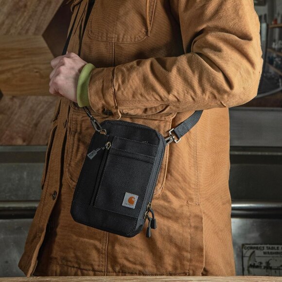 Nylon Crossbody Wallet Water-resistant Multiple Pockets Unisex Carhartt Brown - Picture 7 of 7